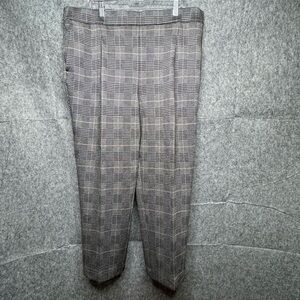 NWT Ann Taylor The Plaid Easy Knit Twill Ankle‎ Pant- Sz XXL